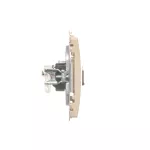Simon Basic WMUK-0620xx-9011 Gniazdo komputerowe RJ45, kategoria 6, podwójne z przesłoną przeciwkurzową (moduł). Montaż na łapki lub wkręty; beż