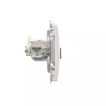 Simon Basic WMUK-0640xx-1011 Gniazdo komputerowe RJ45, kategoria 6, podwójne ekranowane z przesłoną przeciwkurzową (moduł). Montaż na łapki lub wkręty; biały