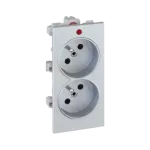 Simon Connect TSC-S2-8 Gniazdo podwójne CIMA z uziemieniem 2x230V~ 16A; aluminium
