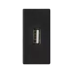 Simon Connect TSC-K128B-14 Płytka K45/2 złącza USB typ A żeńskie 22,5x45mm + gniazdo; zaciski śrubowe; czarny