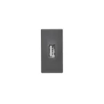 Simon Connect TSC-K128B-14 Płytka K45/2 złącza USB typ A żeńskie 22,5x45mm + gniazdo; zaciski śrubowe; czarny