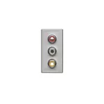 Simon Connect TSC-K105B-8 Płytka K45/2 złącz 3x RCA (CINCH) 22,5x45mm + wkłady; zaciski śrubowe; aluminium