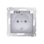 Simon 54 WMDW-521111-011 Gniazdo Schuko do wersji IP44 z przesłonami z uszczelką ramki (moduł) 16A, 250V~, zaciski śrubowe, klapka transparentna; biały