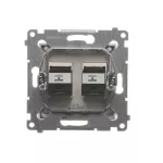 Simon 54 WMDT-0020xx-046 Gniazdo telefoniczne podwójne RJ12 (moduł); brąz mat
