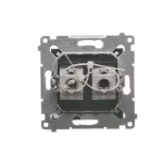 Simon 54 WMDK-0640xx-046 Gniazdo komputerowe podwójne RJ45 kategoria 6 ekranowane z przesłoną przeciwkurzową (moduł); brąz mat