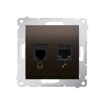 Simon 54 WMDK-0600xx-046 Gniazdo komputerowe RJ45 kategoria 5e + telefoniczne RJ12 (moduł); brąz mat