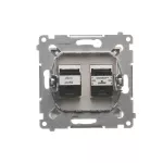 Simon 54 WMDK-0600xx-046 Gniazdo komputerowe RJ45 kategoria 5e + telefoniczne RJ12 (moduł); brąz mat