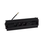 Simon 480 TS48-630E30BK0-44 Spinner 3 gn. typ E + ładow. USB A+C i płytka dla 2 złączy RJ45 keystone; złącze 10 cm przewód; czarny
