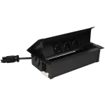 Simon 480 TS48-710E300K0-44 Cover 3 gn. typ E i płytka dla 2 złączy RJ45 keystone; złącze w układzie Wieland; czarny