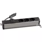 Simon 480 TS48-110E300K0-40 Listwa standardowa 3 gn. typ E i płytka 2xRJ45 keystone; złącze w układzie Wieland; alu-czarny