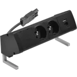 Simon 480 TS48-410E20B00-44 Biurkowy zestaw gniazd 2 gn. typ E + ładowarka USB typ A+C; złącze w układzie Wieland; czarny
