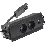 Simon 480 TS48-510E20B00-44 Indesk 2 gn. typ E + ładowarka USB typ A+C; złącze w układzie Wieland; czarny
