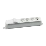 Simon 480 TS48-230E400K0-30 Listwa poszerzona 4 gn. typ E i płytka 2xRJ45 keystone; złącze śrubowe; aluminium-biały