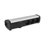 Simon 480 TS48-230E300K0-40 Listwa poszerzona 3 gn. typ E i płytka 2xRJ45 keystone; złącze śrubowe; aluminium-czarny