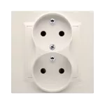 Simon 10 WC-GZ2YZxxxxx-41xx Gniazdo wtyczkowe z uziemieniem podwójne, z funkcją niezmienności faz, z przesłonami, 16A, 250V~, zaciski śrubowe. Kompletne - nie do ramek; kremowy
