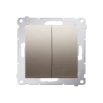 Simon 54 WMDL-Z10005-044 Łącznik dwubiegunowy podwójny (moduł) 16AX, 250V~, zaciski śrubowe; złoty mat