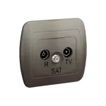 Simon Akord WMAA-43018x-H013 Gniazdo antenowe R-TV-SAT końcowe. Może być użyte jako gniazdo zakończeniowe do gniazd przelotowych R-TV-SAT; satynowy
