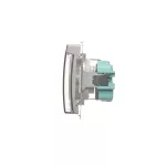 Simon Basic WMBW-53111x-4011 Gniazdo wtyczkowe Schuko do wersji IP44 z przesłonami (moduł) 16A, 250V~,zaciski śrubowe; srebrny mat. Klapka transparentna