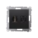 Simon 54 WMDH-01xxx1-049 Gniazdo HDMI + RJ45 kat.6. (moduł); czarny
