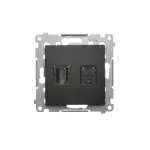 Simon 54 WMDH-01xxx1-049 Gniazdo HDMI + RJ45 kat.6. (moduł); czarny