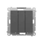 Simon 55 WMDL-031xx5-116 Przycisk potrójny z podświetleniem LED (moduł) 10 AX, 250 V~, szybkozłącza; Grafitowy mat