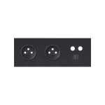 Simon 100 W100-10020316x-238 Panel 3-krotny: 2 gniazda + 1 TV + 1 RJ45; czarny mat