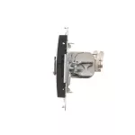 Simon 54 WMDK-0640xx-049 Gniazdo komputerowe podwójne RJ45 kategoria 6 ekranowane z przesłoną przeciwkurzową (moduł); czarny