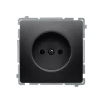 Simon Basic WMUW-00101x-Y021 Gniazdo wtyczkowe bez uziemienia (moduł), z przesłonami torów prądowych 16A, 250V~, zaciski śrubowe; czarny