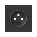 Simon 100 W100-10020120x-238 Panel 1-krotny: 1 gniazdo zasilające; czarny mat