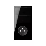 Simon 100 W100-10020222x-138 Panel 2-krotny: 1 gniazdo + 2 klawisze; czarny
