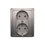 Simon Basic WMBW-12210x-J013 Gniazdo wtyczkowe z uziemieniem Schuko podwójne; stal inox