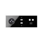 Simon 100 W100-10020317x-138 Panel 3-krotny: 1 gniazdo + 1 HDMI + 1 USB + 1 TV + 1 RJ45; czarny