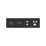 Simon 100 W100-10020406x-238 Panel 4-krotny: 2 gniazda + HDMI + USB + TV/SAT+ RJ45; czarny mat