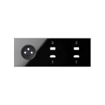 Simon 100 W100-10020318x-138 Panel 3-krotny: 1 gniazdo + 1 HDMI + 1 USB + 1 HDMI + 1 USB; czarny