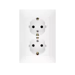 Simon 10 WC-GSZ2xxxxxx-11xx Gniazdo wtyczkowe Schuko podwójne 16A, 250V~, zaciski śrubowe; biały
