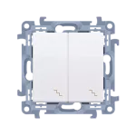 Simon 10 WC-W6x2Lxx-01-11xx Łącznik schodowy podwójny z podświetleniem LED (moduł) 10AX, 250V~, zaciski śrubowe; biały