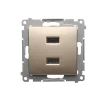 Simon 54 WMDZ-C2USBx-044 Ładowarka 2 x USB (moduł), 2.1 A, 5V DC, 230V; złoty mat