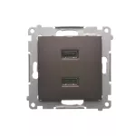 Simon 54 WMDZ-C2USBx-046 Ładowarka 2 x USB (moduł), 2.1 A, 5V DC, 230V; brąz mat