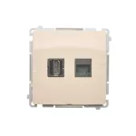 Simon Basic WMUH-01xxx1-9011 Gniazdo HDMI + RJ45 kat.6. (moduł); beż