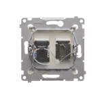 Simon 54 WMDH-01xxx1-044 Gniazdo HDMI + RJ45 kat.6. (moduł); złoty mat