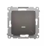 Simon 54 WMDL-061x2x-046 Łącznik schodowy z podświetleniem LED (moduł) 16AX, 250V~, zaciski śrubowe; brąz mat