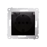 Simon 54 WMDW-521111-046 Gniazdo Schuko do wersji IP44 z przesłonami z uszczelką ramki (moduł) 16A, 250V~, zaciski śrubowe, klapka transparentna; brąz mat