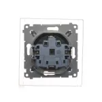 Simon 54 WMDW-521111-046 Gniazdo Schuko do wersji IP44 z przesłonami z uszczelką ramki (moduł) 16A, 250V~, zaciski śrubowe, klapka transparentna; brąz mat