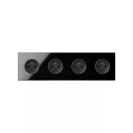 Simon 100 W100-10020405x-138 Panel 4-krotny: 4 gniazda zasilające; czarny
