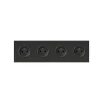 Simon 100 W100-10020405x-238 Panel 4-krotny: 4 gniazda zasilające; czarny mat
