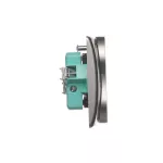 Simon Basic WMBW-102102-H011 Gniazdo wtyczkowe z uziemieniem podwójne, z funkcją niezmienności faz, z przesłonami, 16A, 250V~, zac. śrubowe. Kompletne - nie do ramek; satynowy