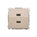 Simon Basic WB-MC2USBx-01-12Bx Ładowarka 2 x USB (moduł), 2.1 A, 5V DC, 230V; beż