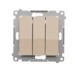 Simon 54 WMDL-0312xx-041 Przycisk potrójny z podświetleniem LED (moduł) 10AX, 250V~, szybkozłącza; kremowy