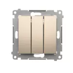 Simon 54 WMDL-0312xx-044 Przycisk potrójny z podświetleniem LED (moduł) 10AX, 250V~, szybkozłącza; złoty mat