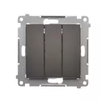Simon 54 WMDL-0312xx-046 Przycisk potrójny z podświetleniem LED (moduł) 10AX, 250V~, szybkozłącza; brąz mat